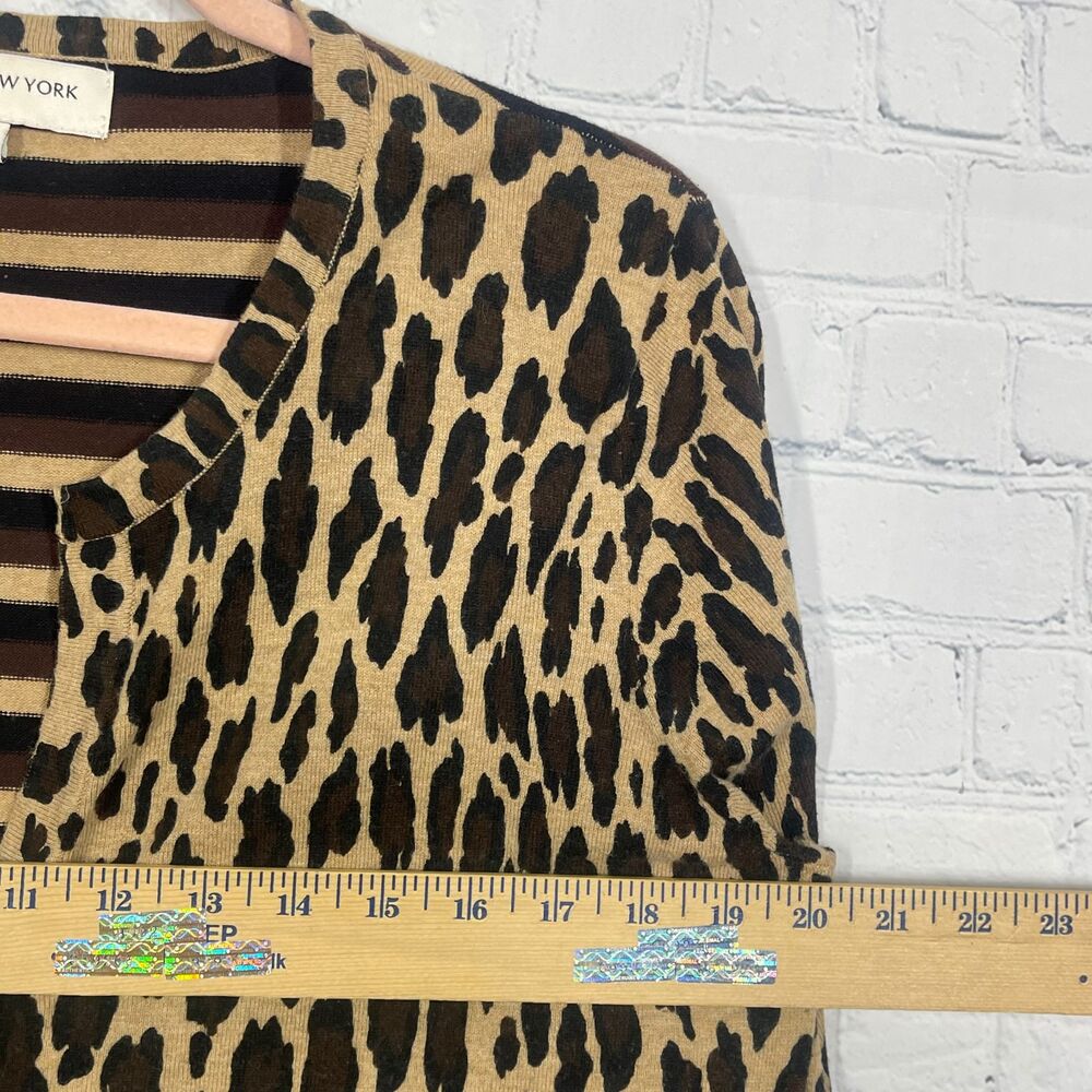 Jones New York Leopard Print Cardigan XL Casual Work Sweater Layering Chic - Picture 9 of 12